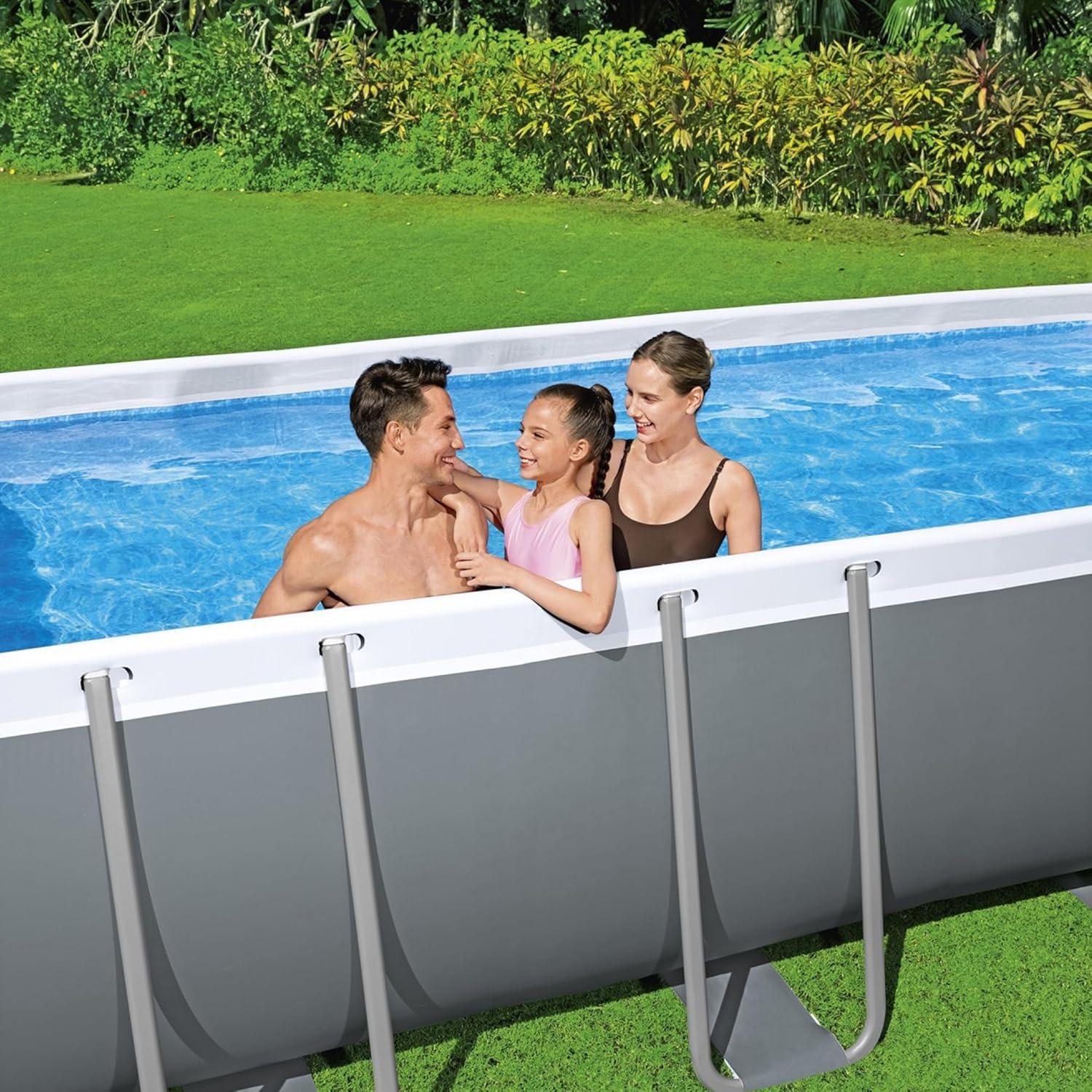 Bestway Power Steel 18' x 9' x 48" Rectangular Above Ground Swimming Pool Set