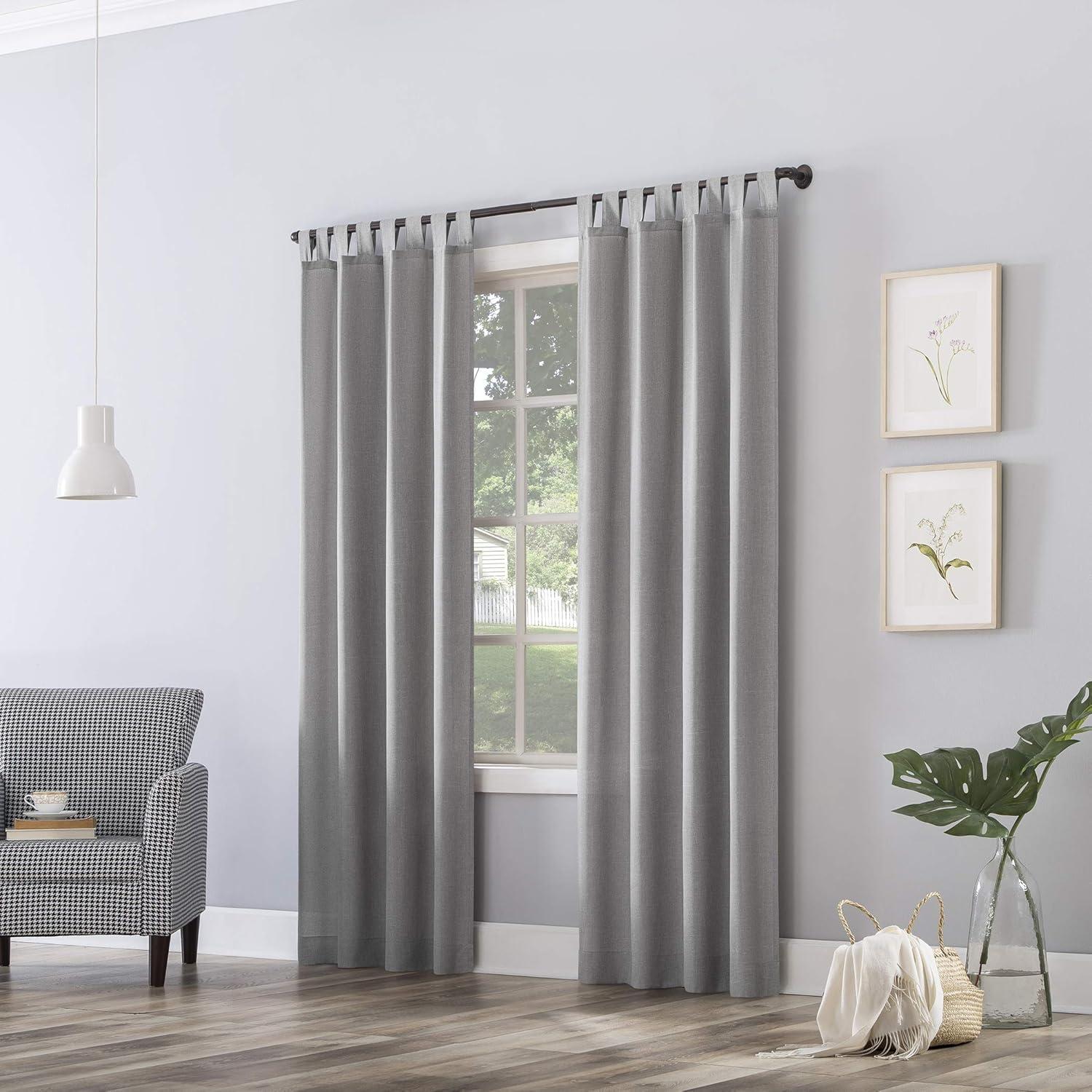 No. 918 Light Filtering Semi-Sheer Joshua Heathered Texture Tab Top Curtain Panel