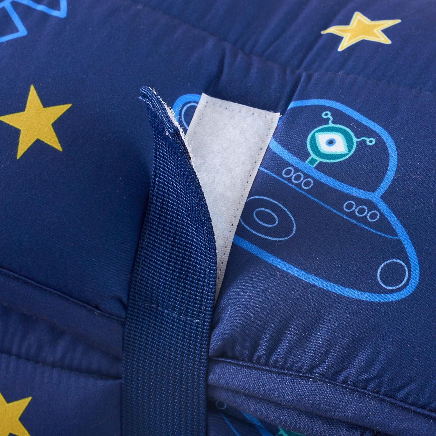 Nap Mat - Out of Space Design Sleeping Bag for Kids with Removable Pillow and Ultra Soft Blanket for Preschool, Daycare, and Sleepovers