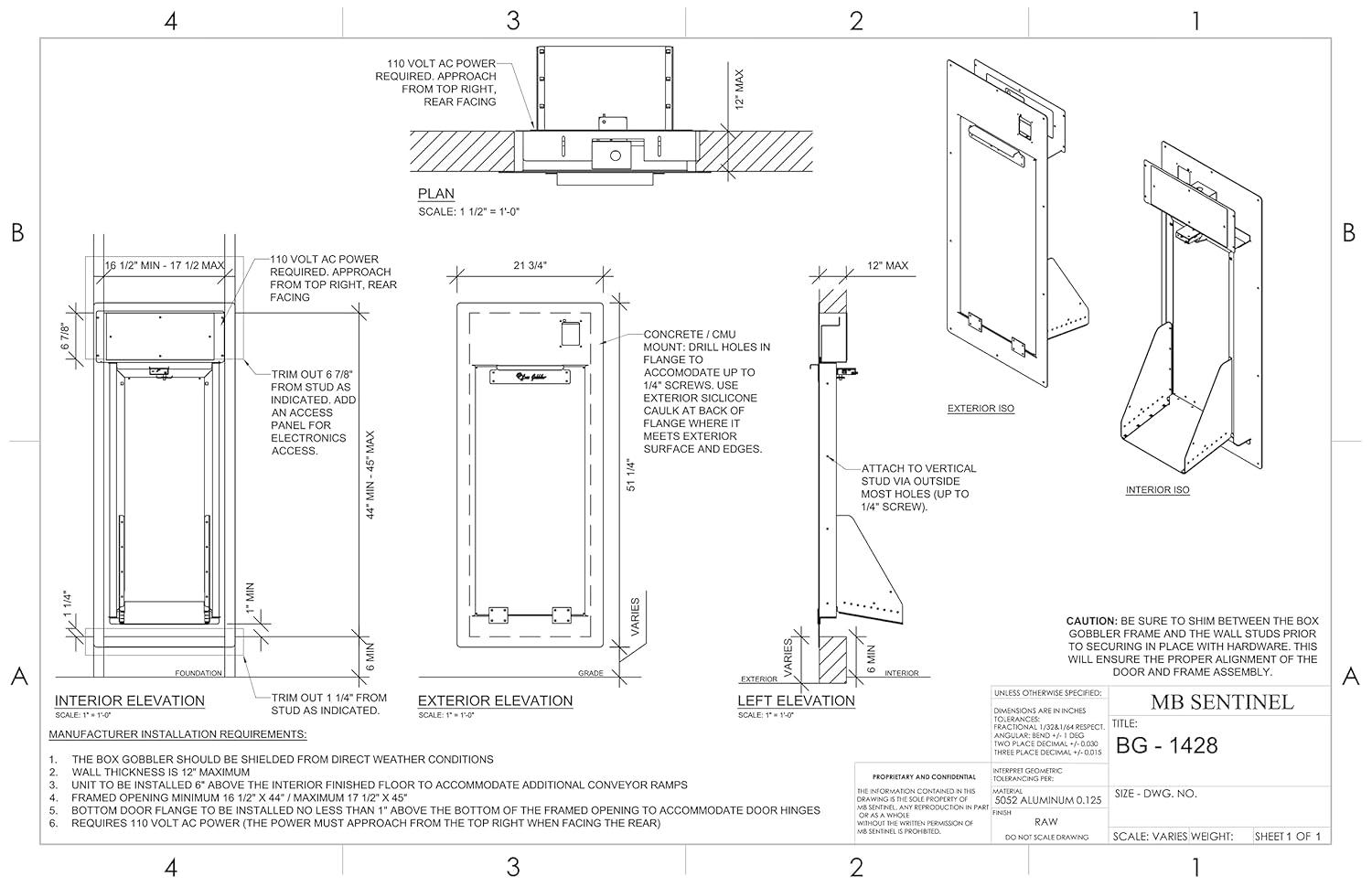 Black Steel Wall Mount Package Drop Box with Electronic Keypad