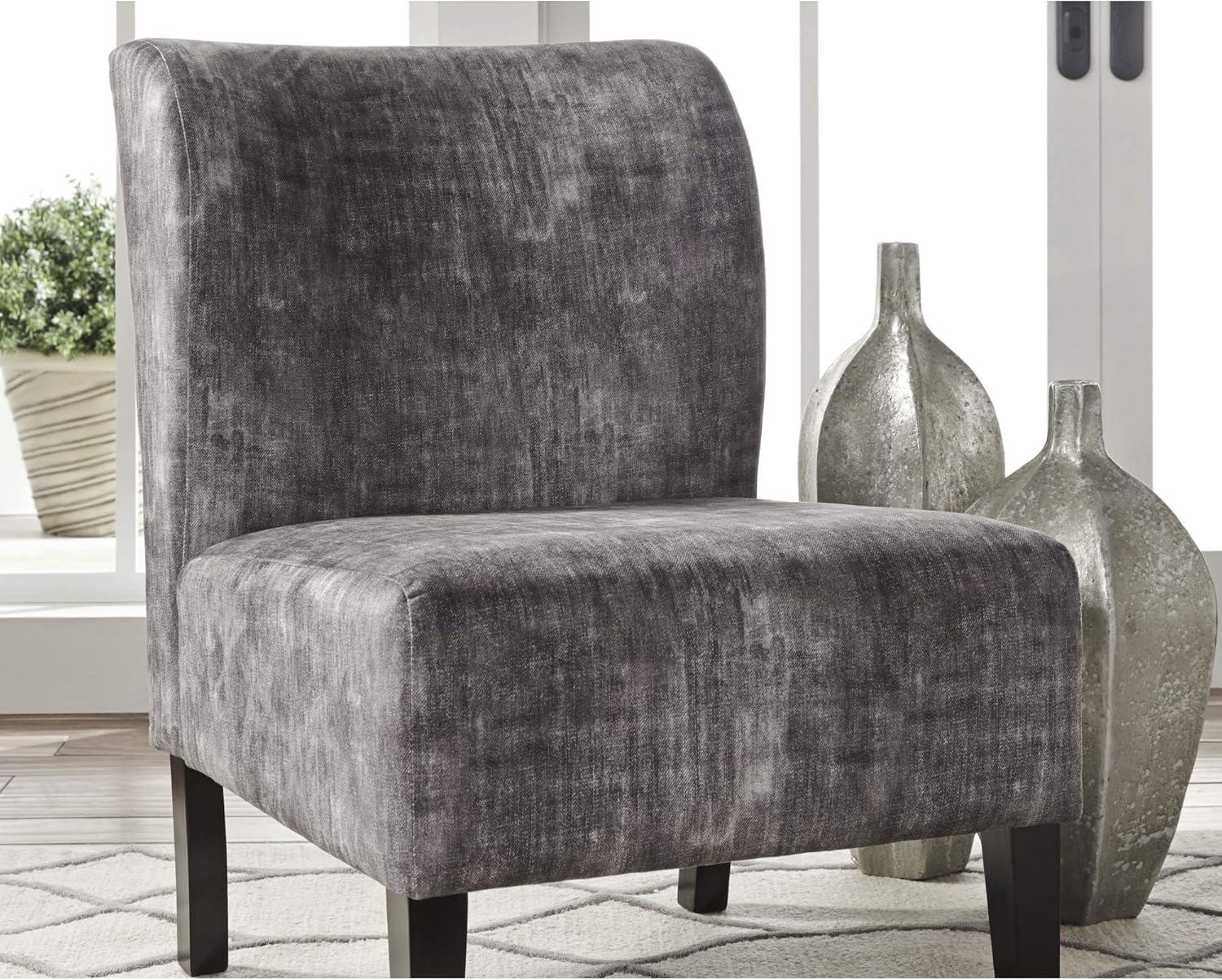 Bohemian Gray Washed Leather & Wood Accent Chair