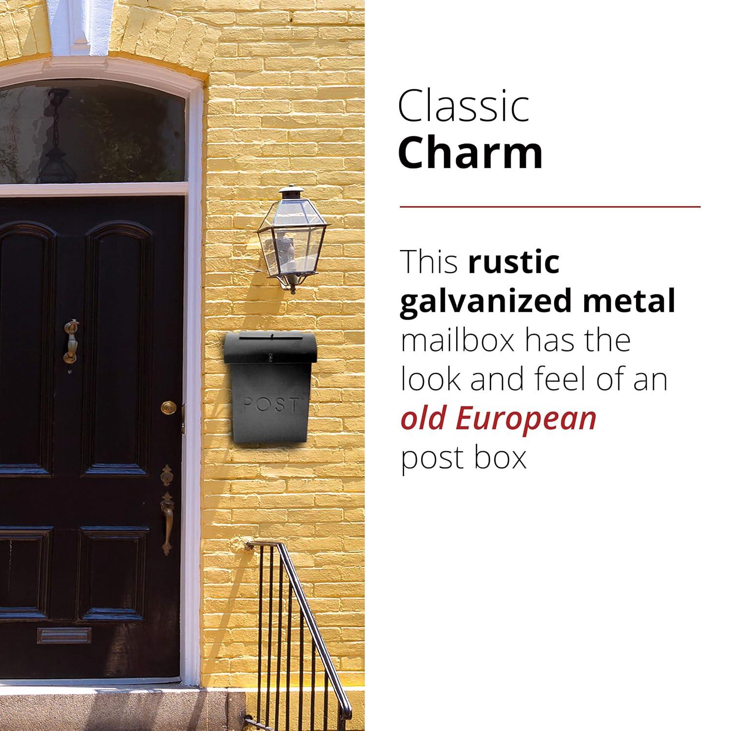 NACH Emily Post Industrial Style Wall Mounted Mailbox