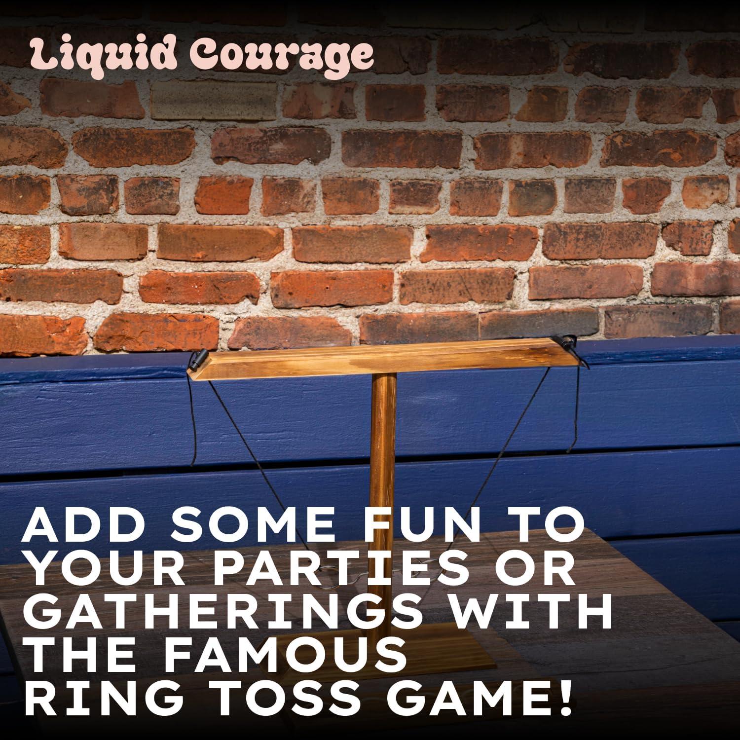 Large Wooden and Metal Ring Toss Game for Indoor and Outdoor Fun