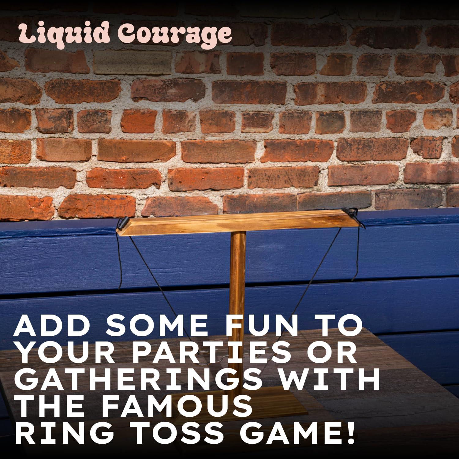 Large Wooden and Metal Ring Toss Game for Indoor and Outdoor Fun