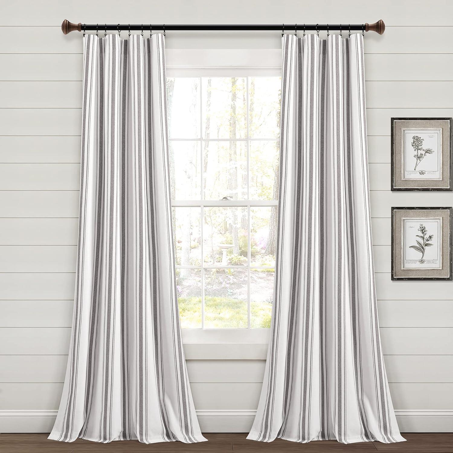 Cotton Blend Semi Sheer Curtain Pair (Set of 2)