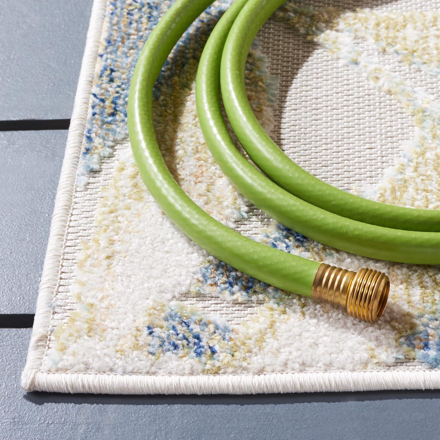 Sarasota SAR112 Power Loomed Area Rug - Light Green/Ivory - 4'5"x6'5" - Safavieh.