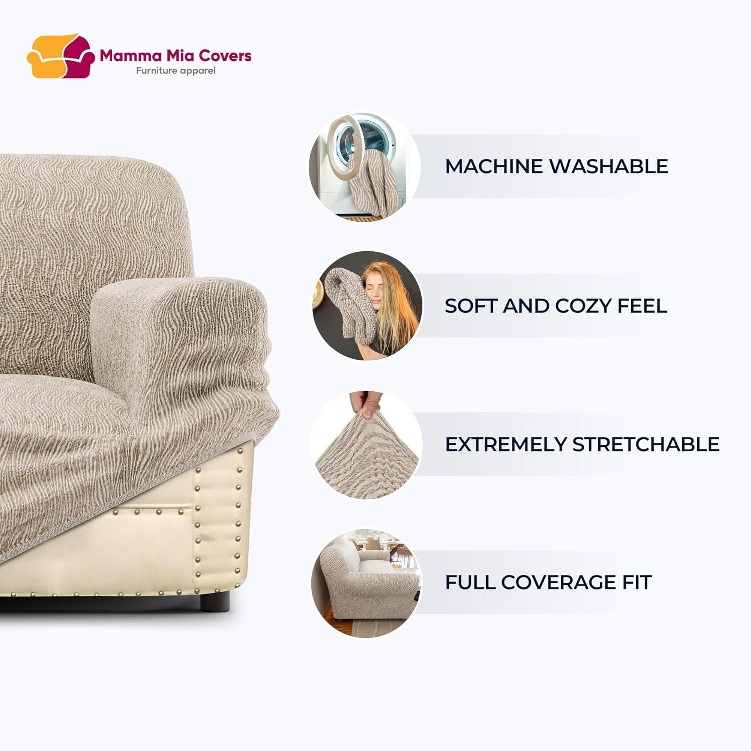Stretchy Slipcover for Armchair- Premium Quality & Style - Jacquard Collection