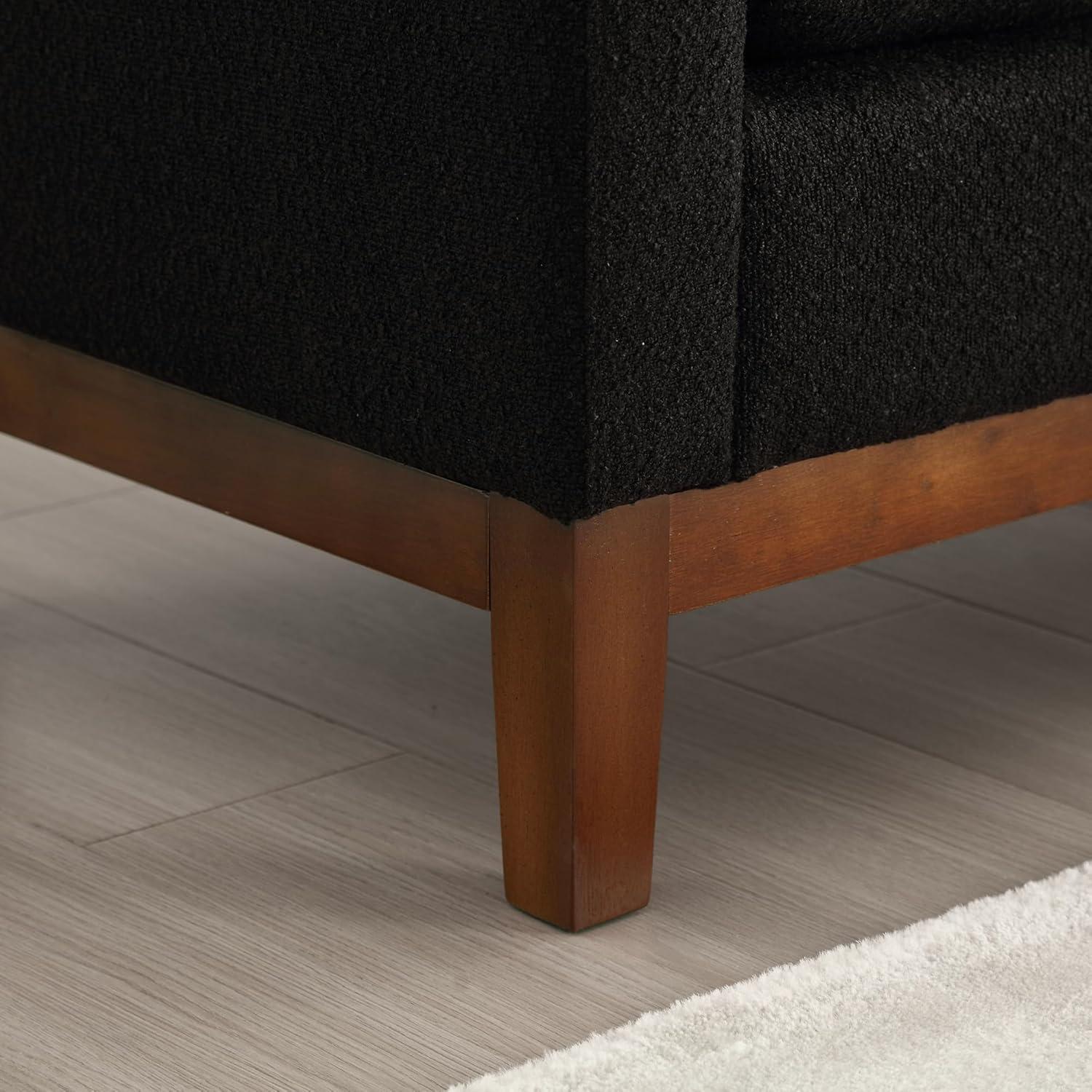 LUMISOL Upholstered Bench for Bedroom, 53.5" End of Bed Bench with Wooden Legs and Bolster Pillows, Entryway Shoe Bench for Living Room, Entryway, Black