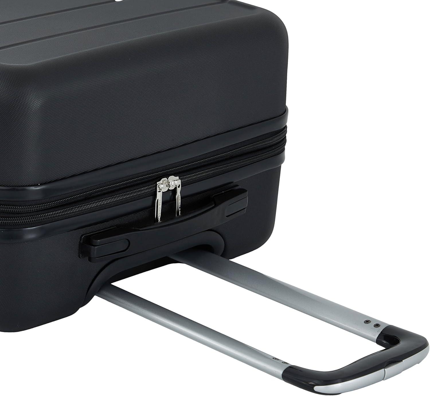 French Connection 22in Expandable Rolling Carry-on with Cup Holder, Black