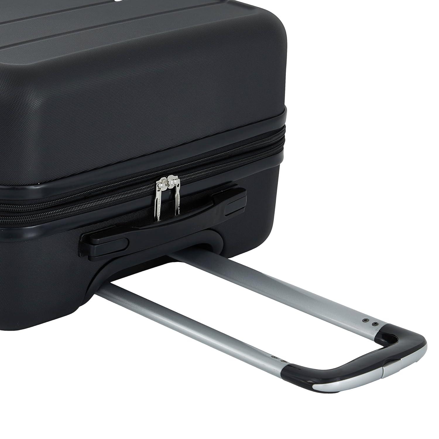 French Connection 22in Expandable Rolling Carry-on with Cup Holder, Black