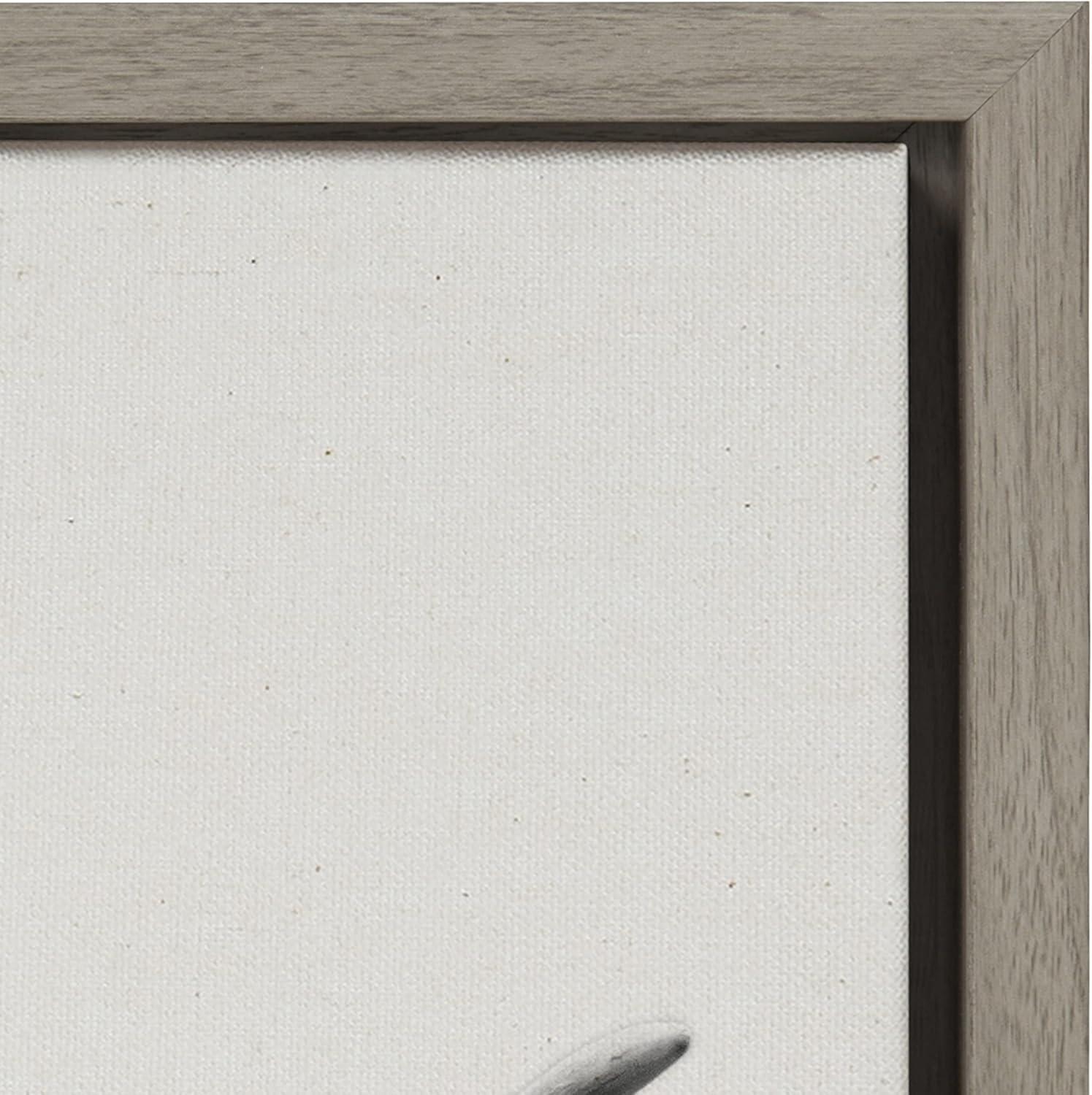 Kate and Laurel Sylvie Hey Dude Highland Cow Framed Linen Canvas by The Creative Bunch Studio, 18x24, Gray