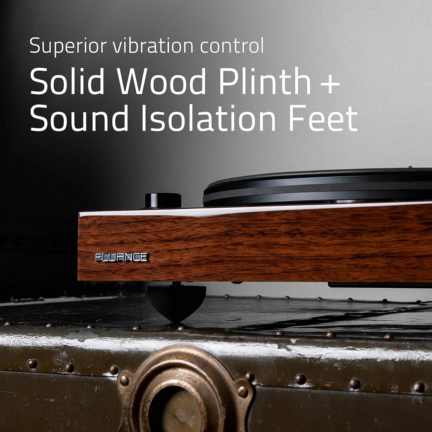 Fluance RT84 Reference High Fidelity Vinyl Turntable Record Player with Ortofon 2M Blue Cartridge & Speed Control Motor - Walnut