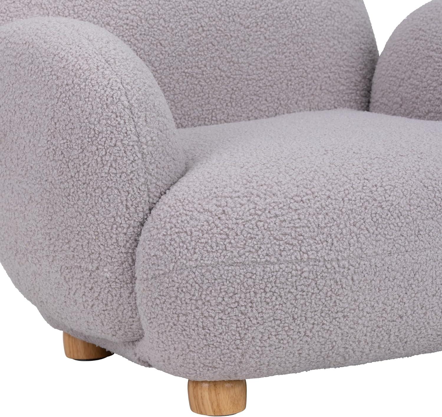 Sprogs Kids Comfy Plush Reading Chair With Arms - Sturdy Cushioned Accent Chair For Toddlers, Childrens Bedroom, Lounge, Preschool, Daycare - Teddy Bear Fabric