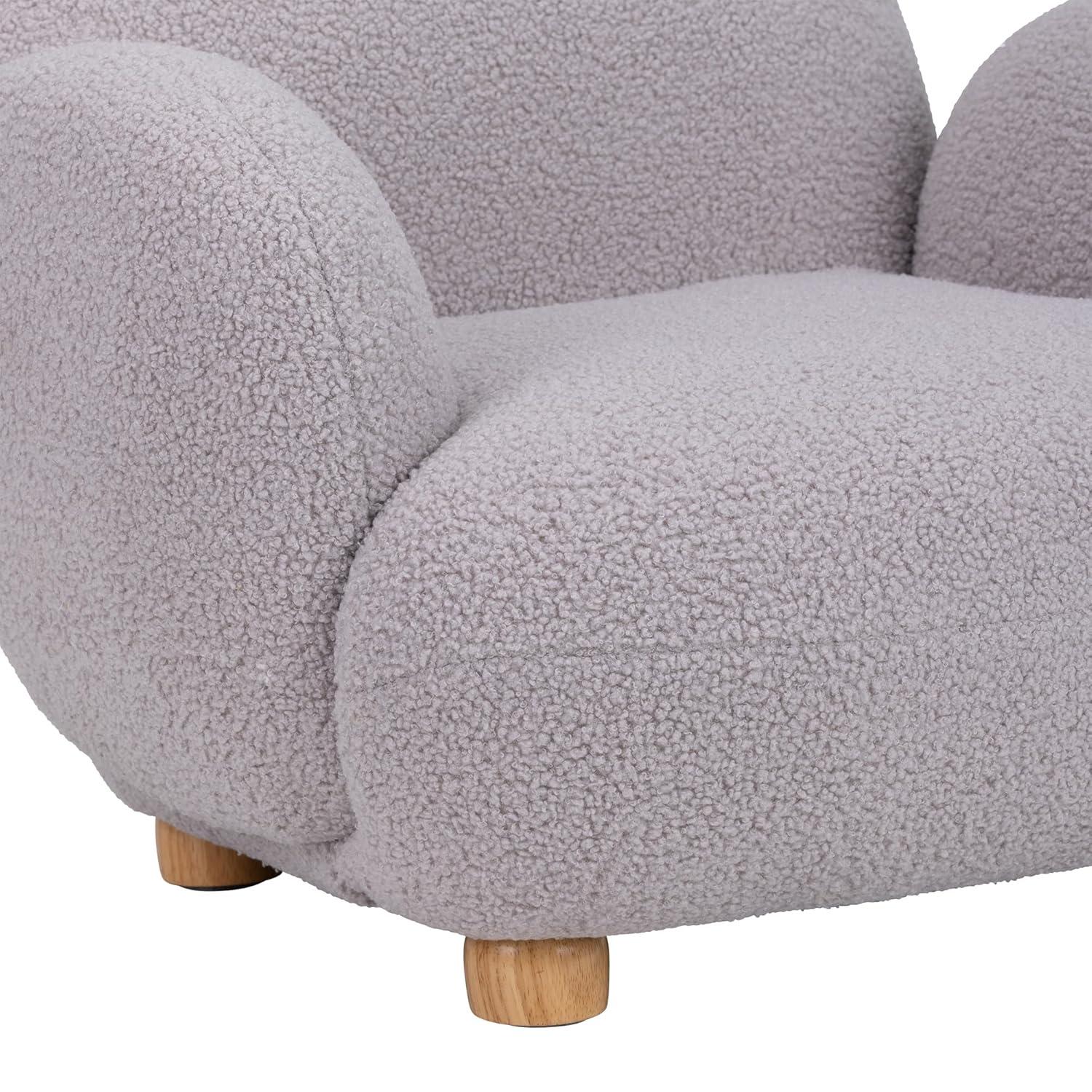 Sprogs Kids Comfy Plush Reading Chair With Arms - Sturdy Cushioned Accent Chair For Toddlers, Childrens Bedroom, Lounge, Preschool, Daycare - Teddy Bear Fabric