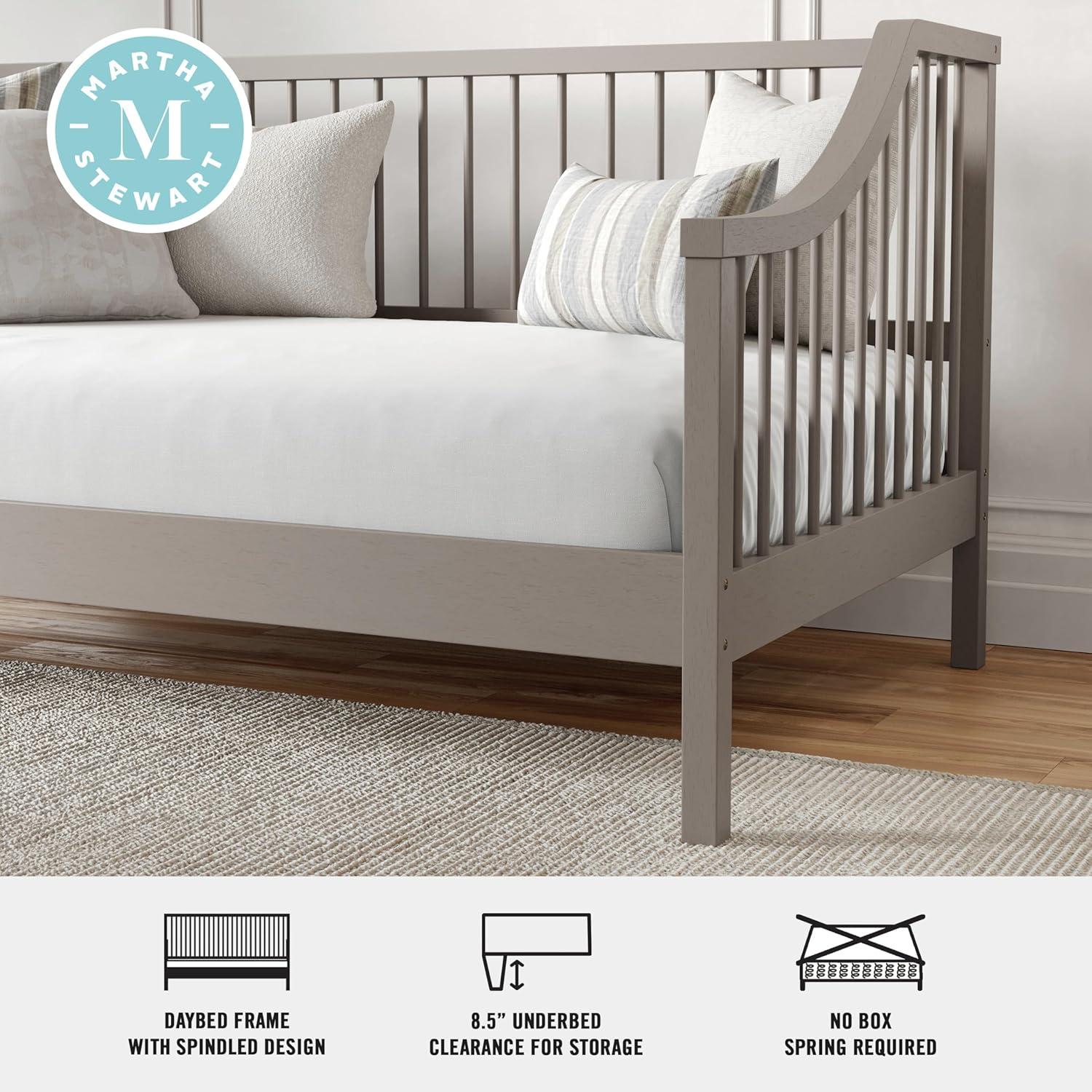 Martha Stewart Martha Stewart Neely Wooden Platform Daybed With Spindles And Wood Slat Foundation