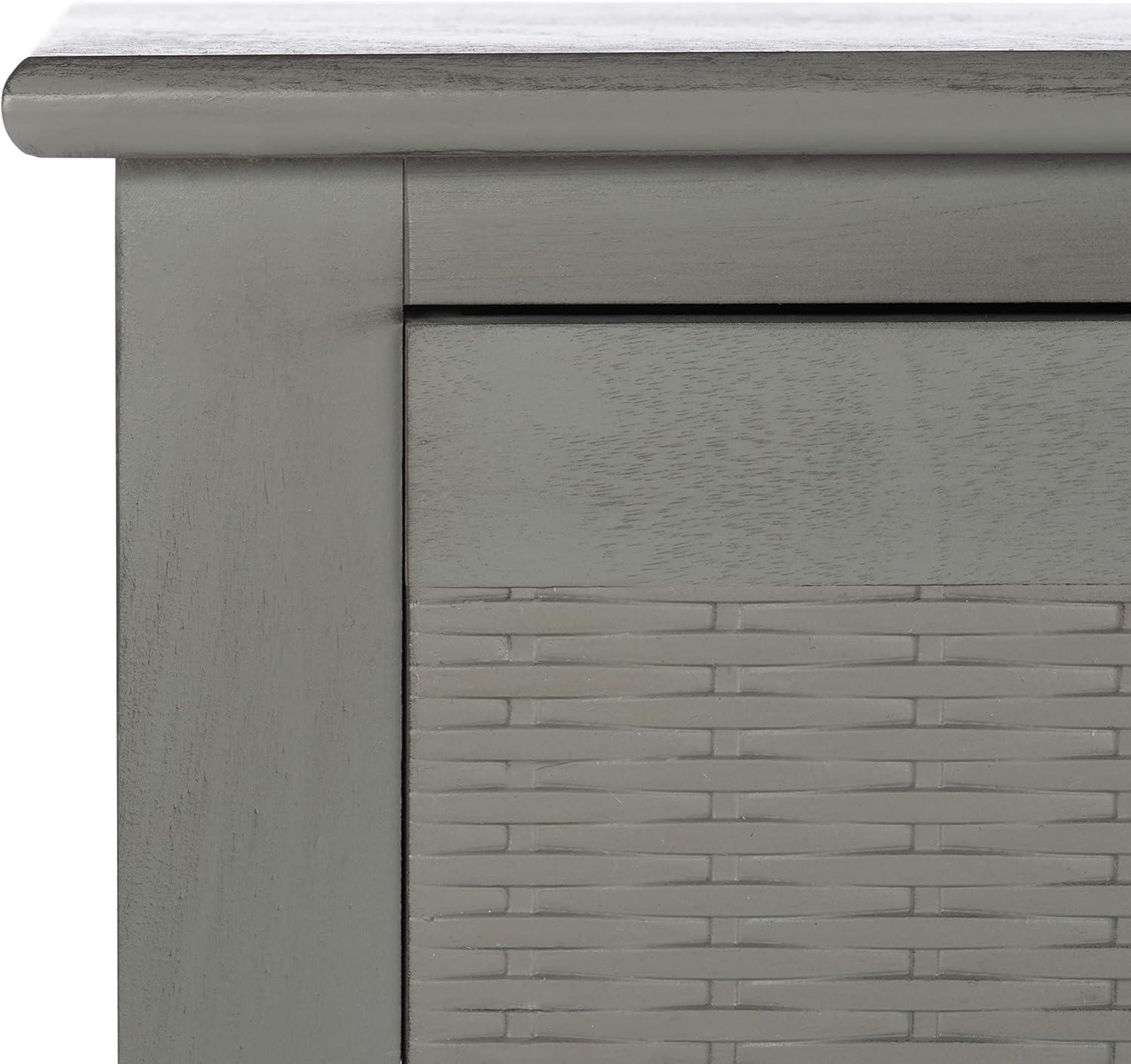 Distressed Gray Wood Console Table with Storage Drawers