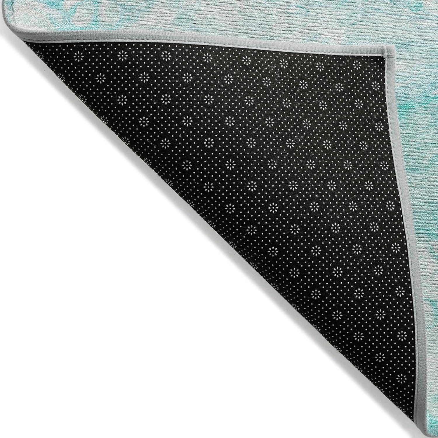 Addison Rugs Chantille Indoor/Outdoor Transitional Abstract Aqua Washable Rectangle Rug, 2'6" x 3'10"
