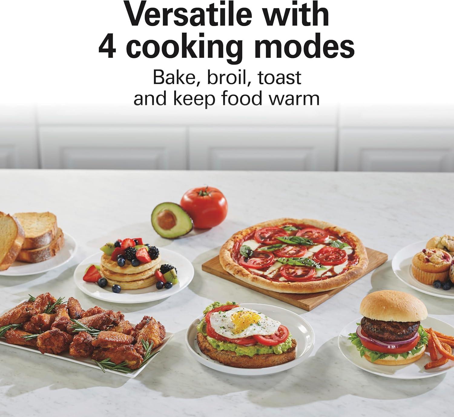 Hamilton Beach 2-in-1 Oven & Toaster Combo, Space-Saving Design, Stainless Steel