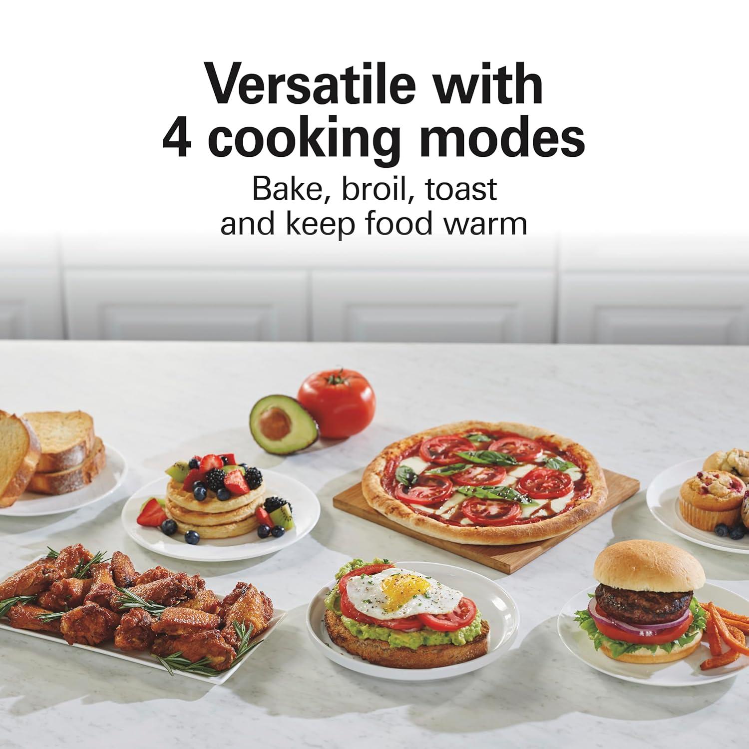 Hamilton Beach 2-in-1 Countertop Toaster Oven & Long Slot 2 Slice Toaster Combo, Stainless Steel