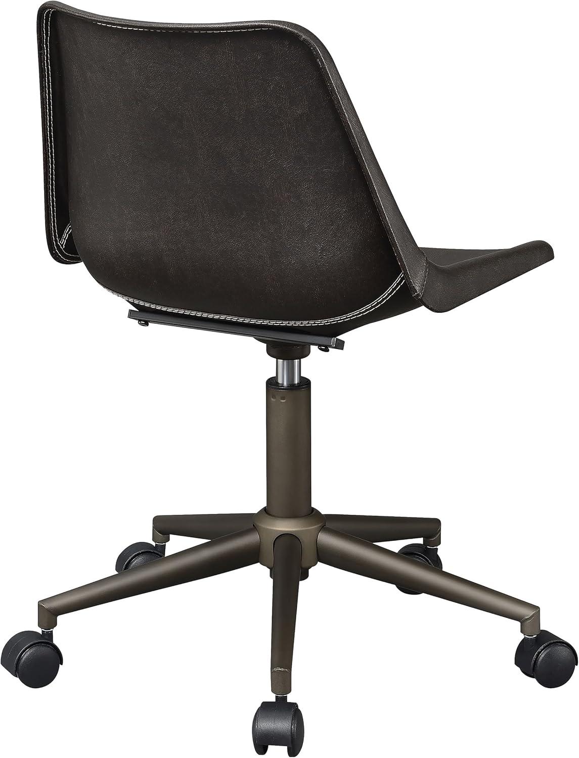 Adjustable Height Casters Brown and Rustic Taupe Office Chair 18" W x 22" D x 30-34.5" H 803378