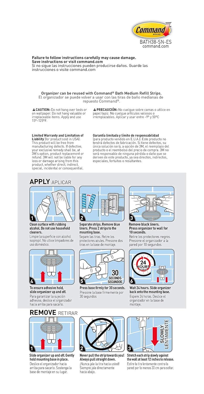 Command Bath White & Satin Nickel Accessory Toothbrush Organizer, 1 Organizer