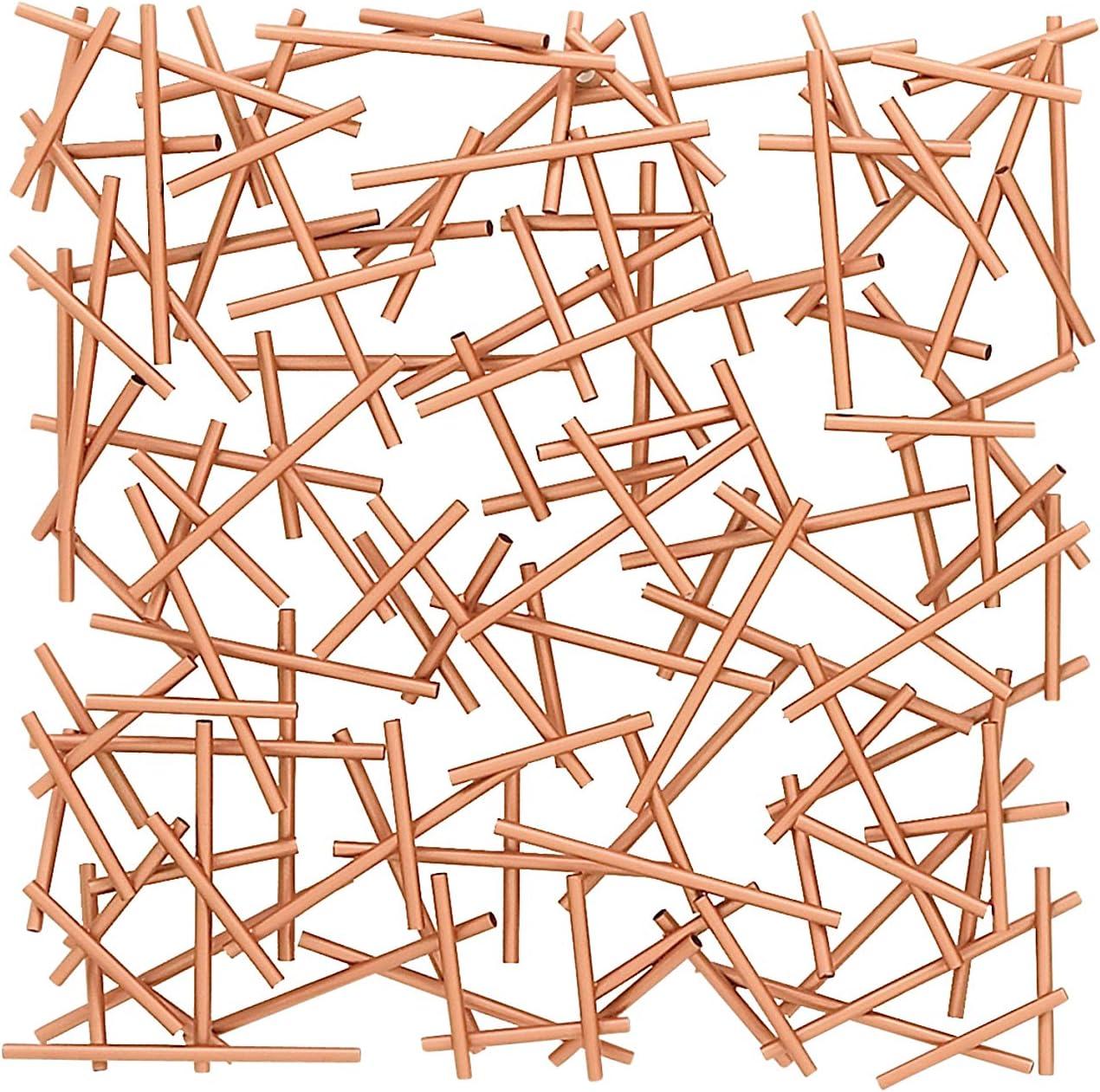 Copper and Silver Abstract Metal Wall Decor, 20" x 20"