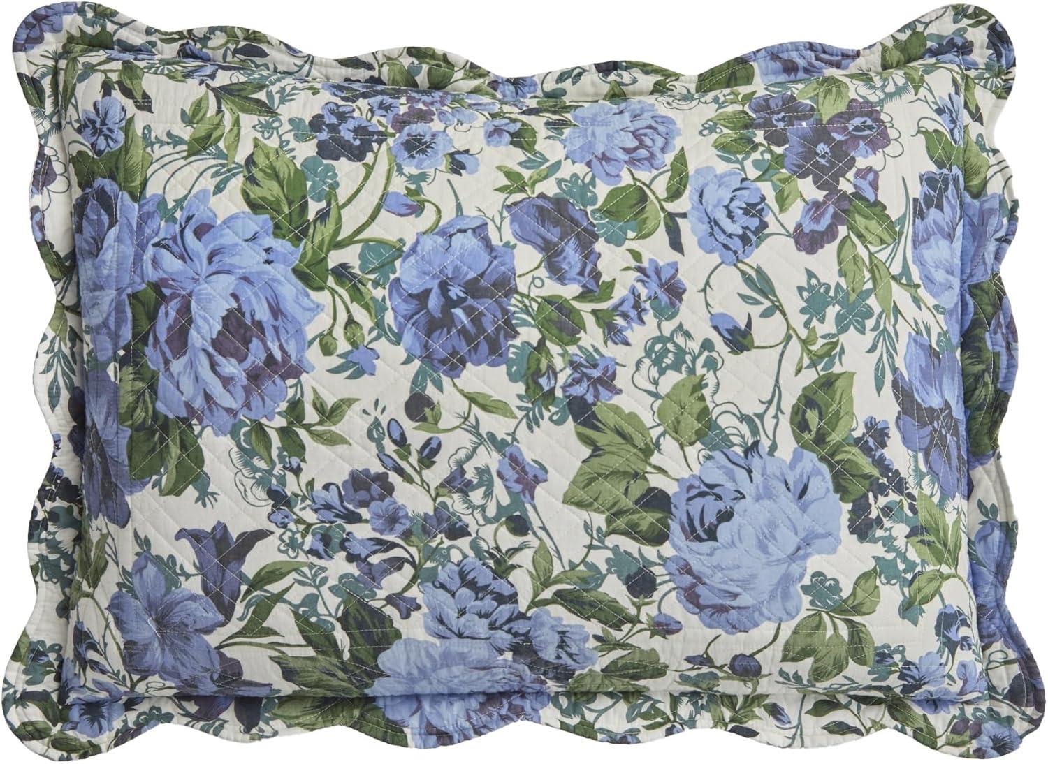 BrylaneHome Florence Sham - King, Navy Floral Multi