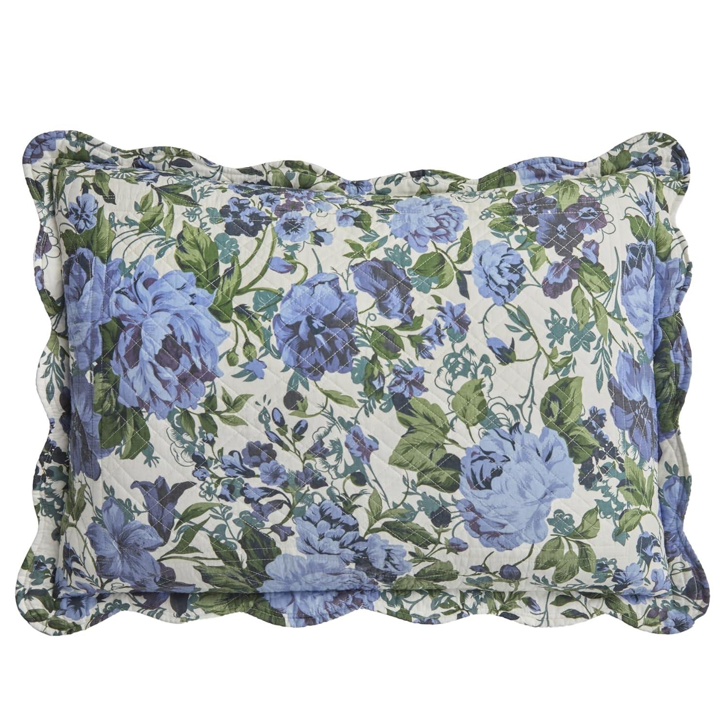BrylaneHome Florence Sham - King, Navy Floral Multi