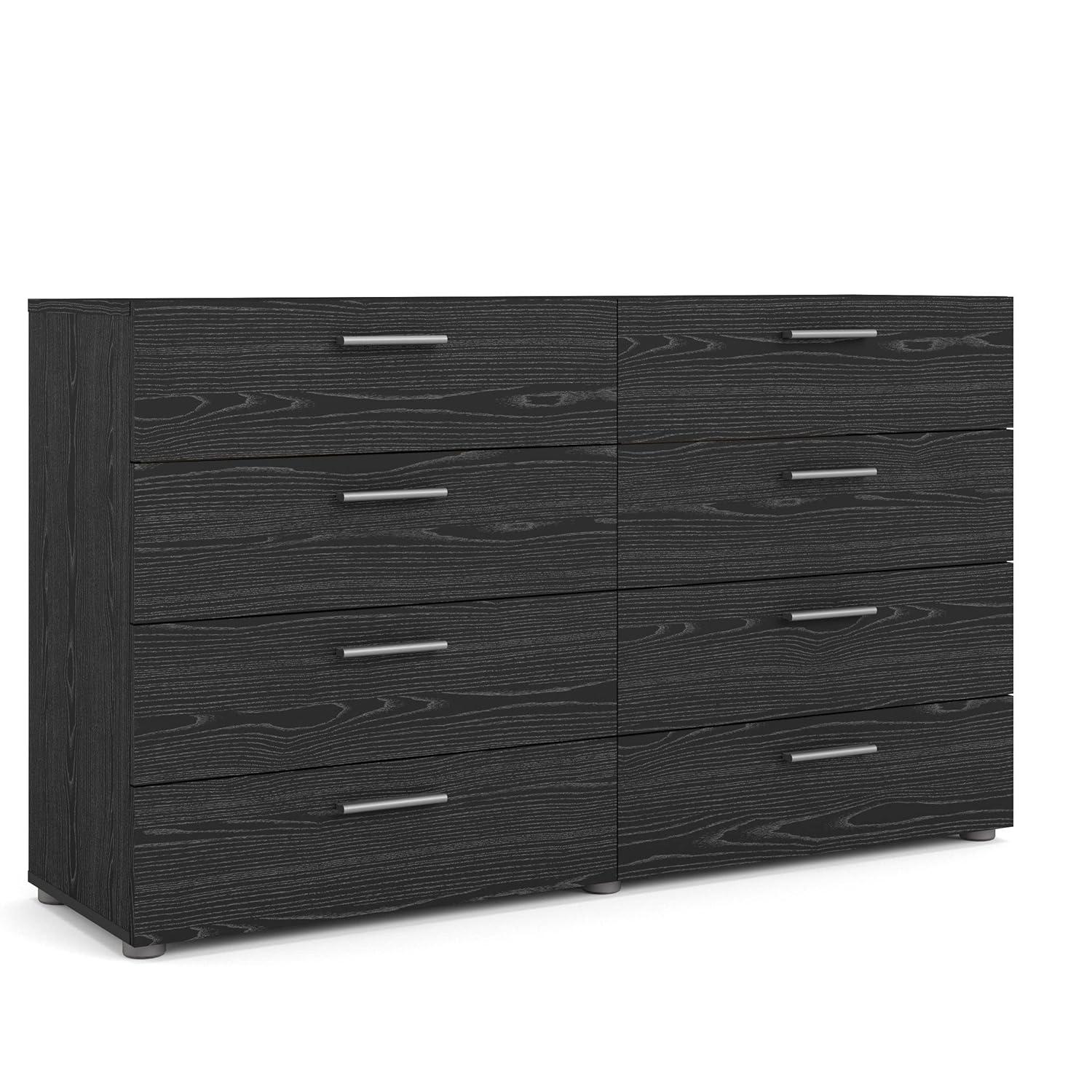 Tvilum Austin 8 Drawer Double Dresser, Black Woodgrain