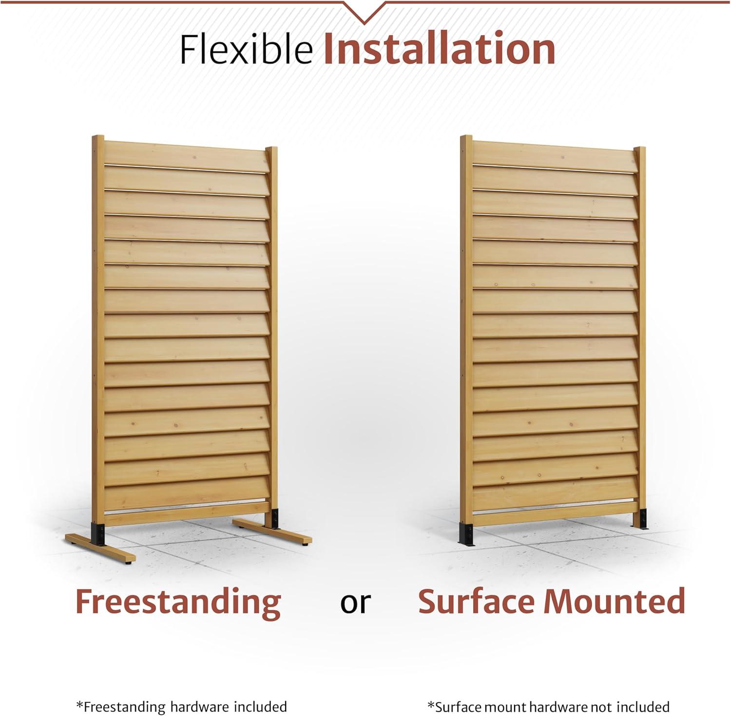 Enclo 6.1ft H x 3.1ft W (1 Panel) Freestanding or Surface Mounted Enclo Sierra Privacy Screen, Wood Fence Screen, Outdoor or Indoor Decorative Privacy Panel, Great for Balcony, Patio, Deck, EC18031