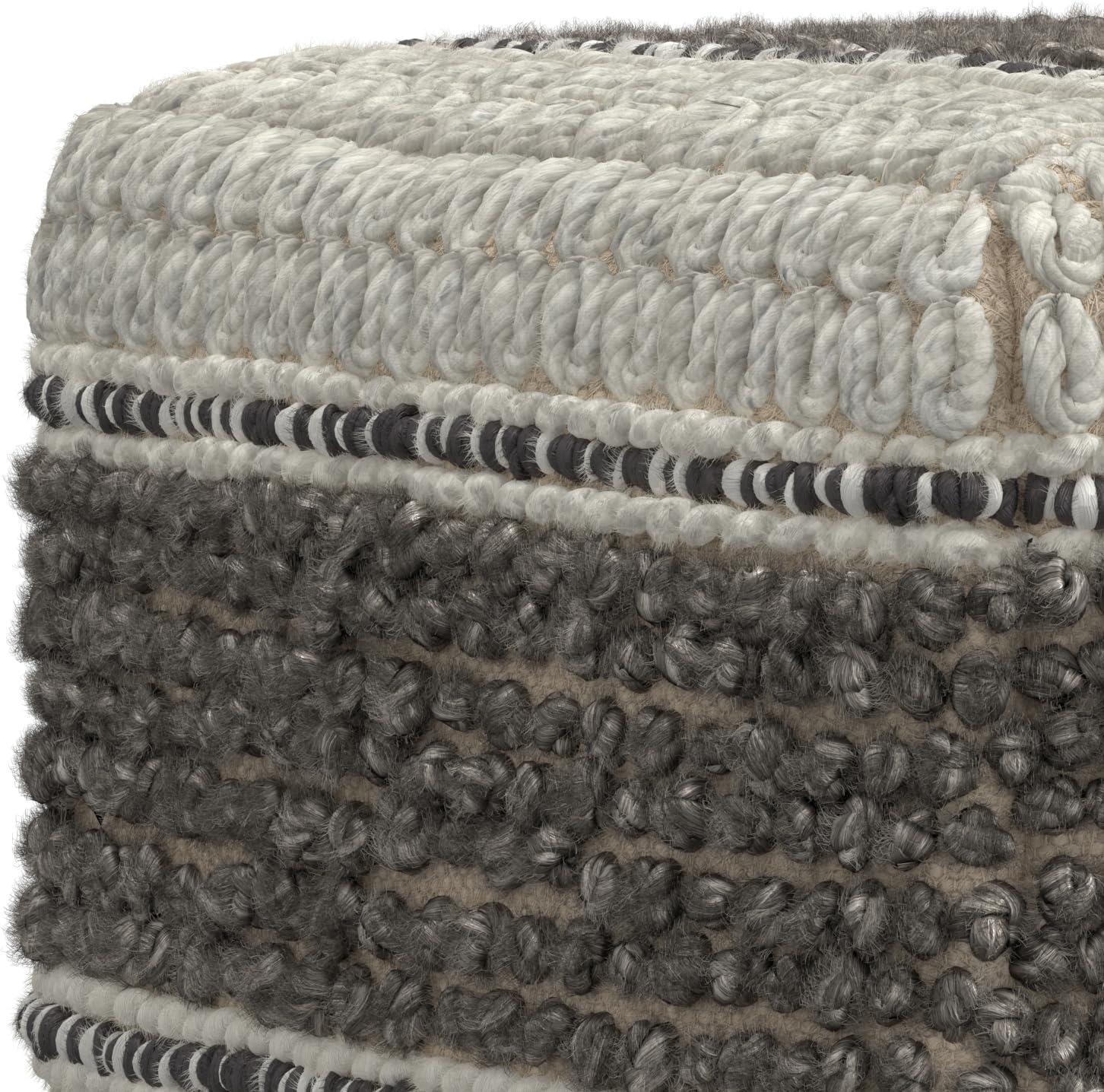 Simpli Home Grady Upholstered Pouf