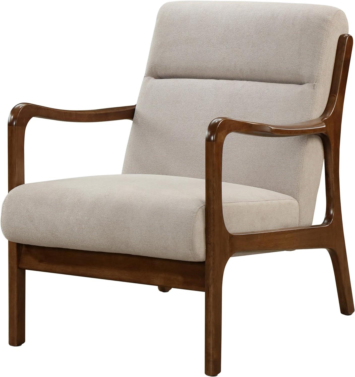 Anton Mid-Century Dark Walnut Armchair in Studio Light Brown