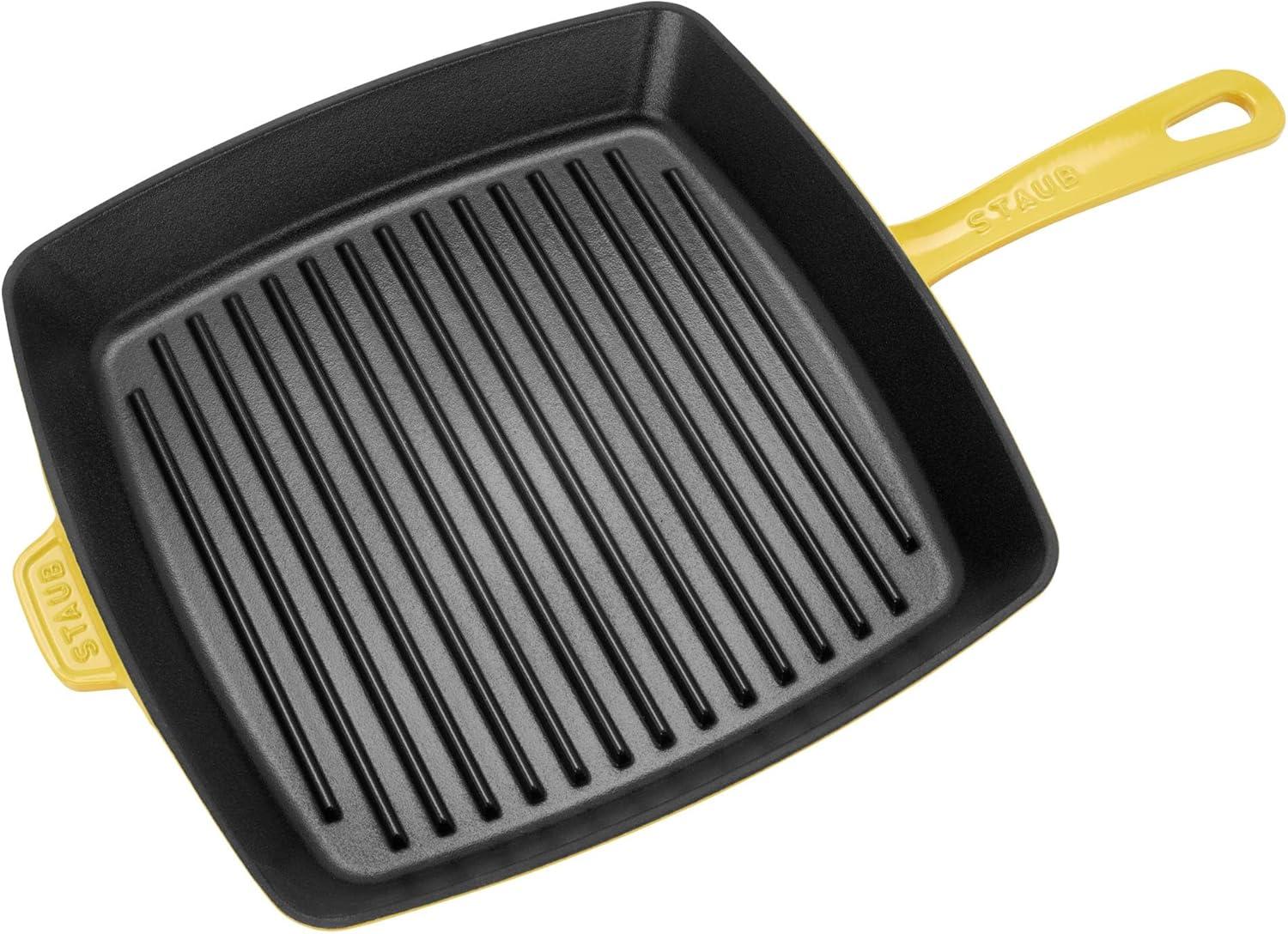 Staub 12" Citron Enameled Cast Iron Square Grill Pan