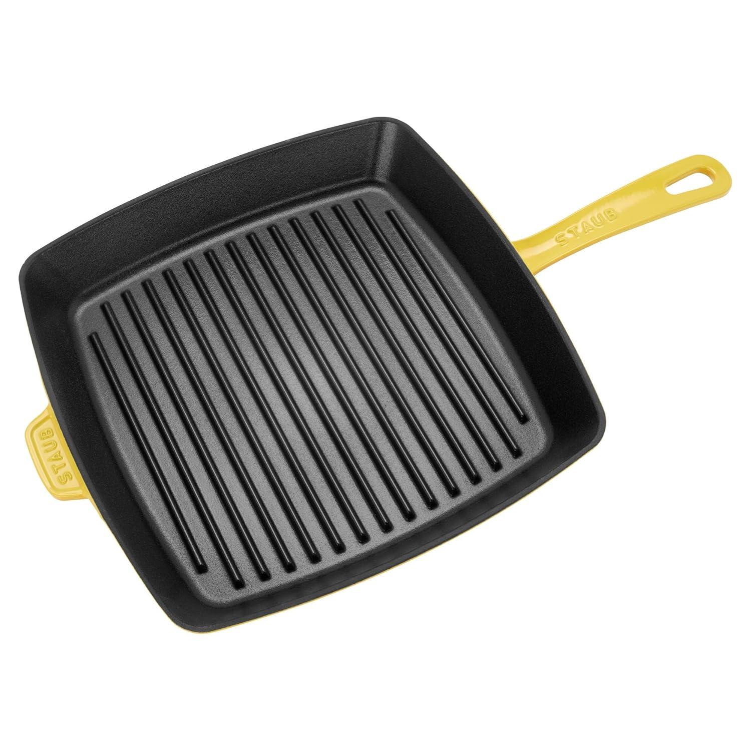 Staub 12" Citron Enameled Cast Iron Square Grill Pan