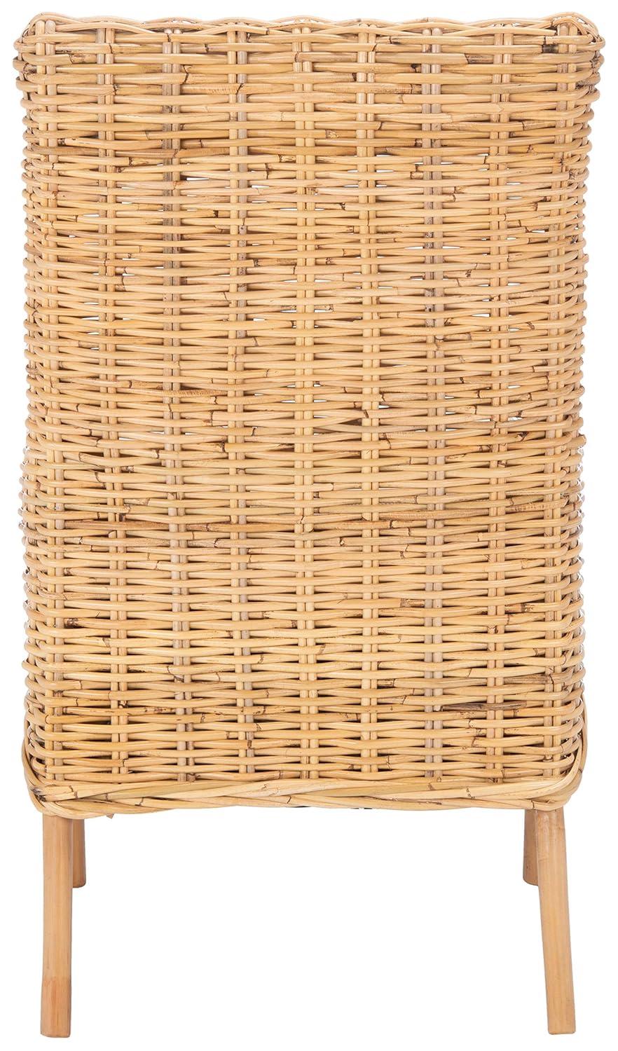 Nancy Rattan Accent Chair W/ Cushion - ACH6518 - White/Natural - Safavieh