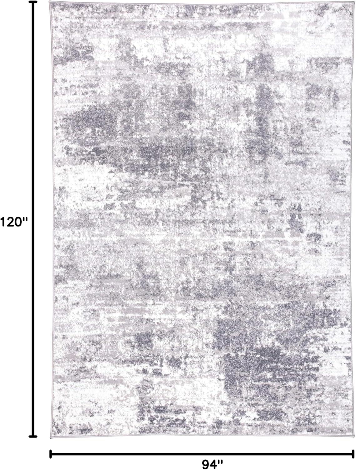World Rug Gallery Distressed Abstract Gray 7'10" x 10' Area Rug
