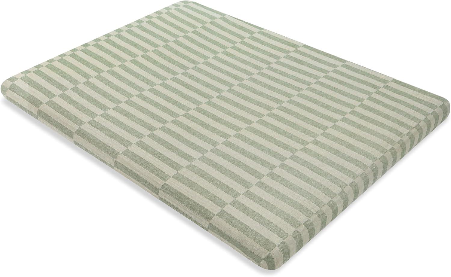 Babyletto Muslin All-Stages Midi Crib Sheet, GOTS Certified Organic Cotton - Moss Stripe