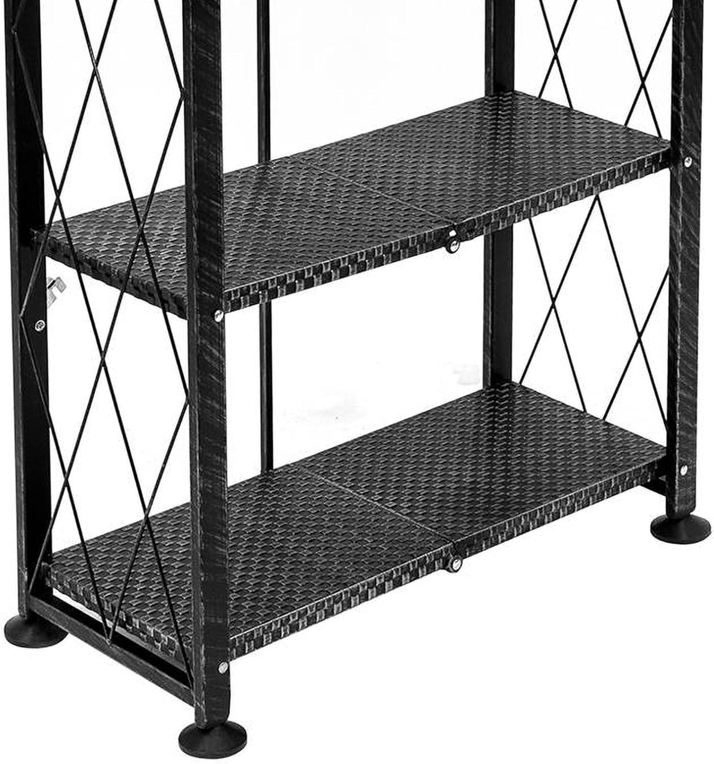Origami Foldable 6-Shelf Classic Stamped Steel Bookcase
