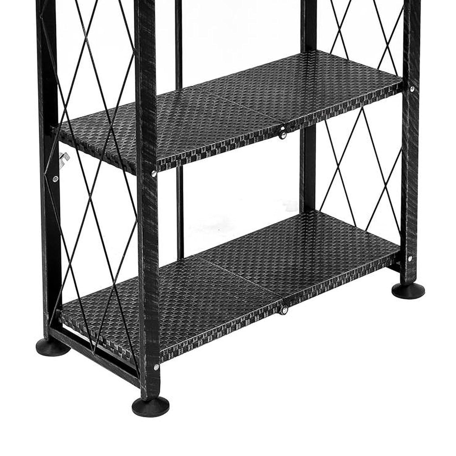 Origami Foldable 6-Shelf Classic Stamped Steel Bookcase