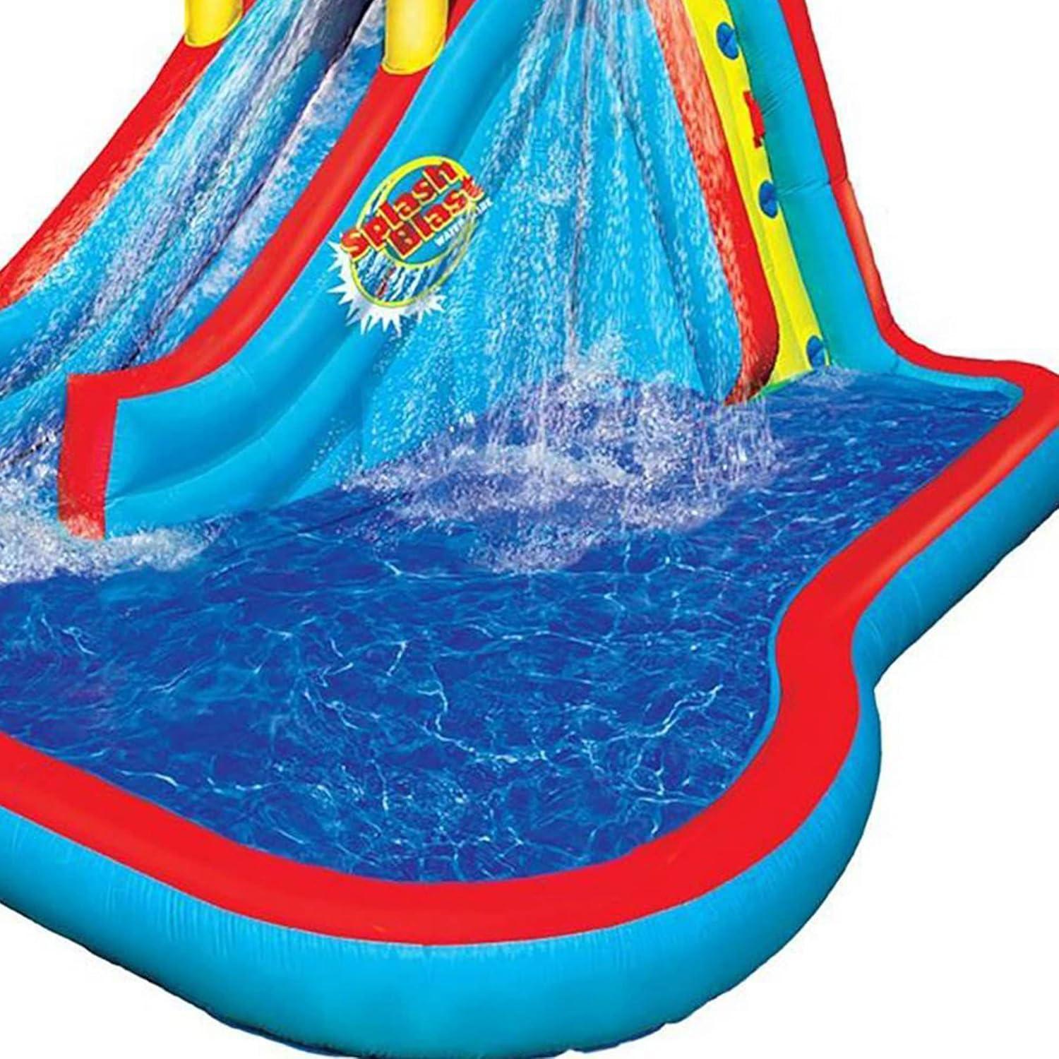 Banzai Inflatable Water Park w/ Climbing Wall, Ball Game & Splash Pool