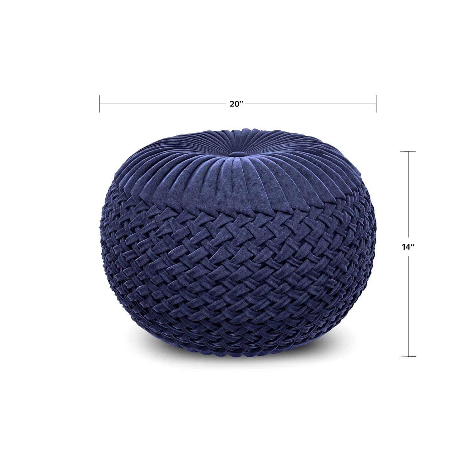Simpli Home Grafton Velvet Pouf