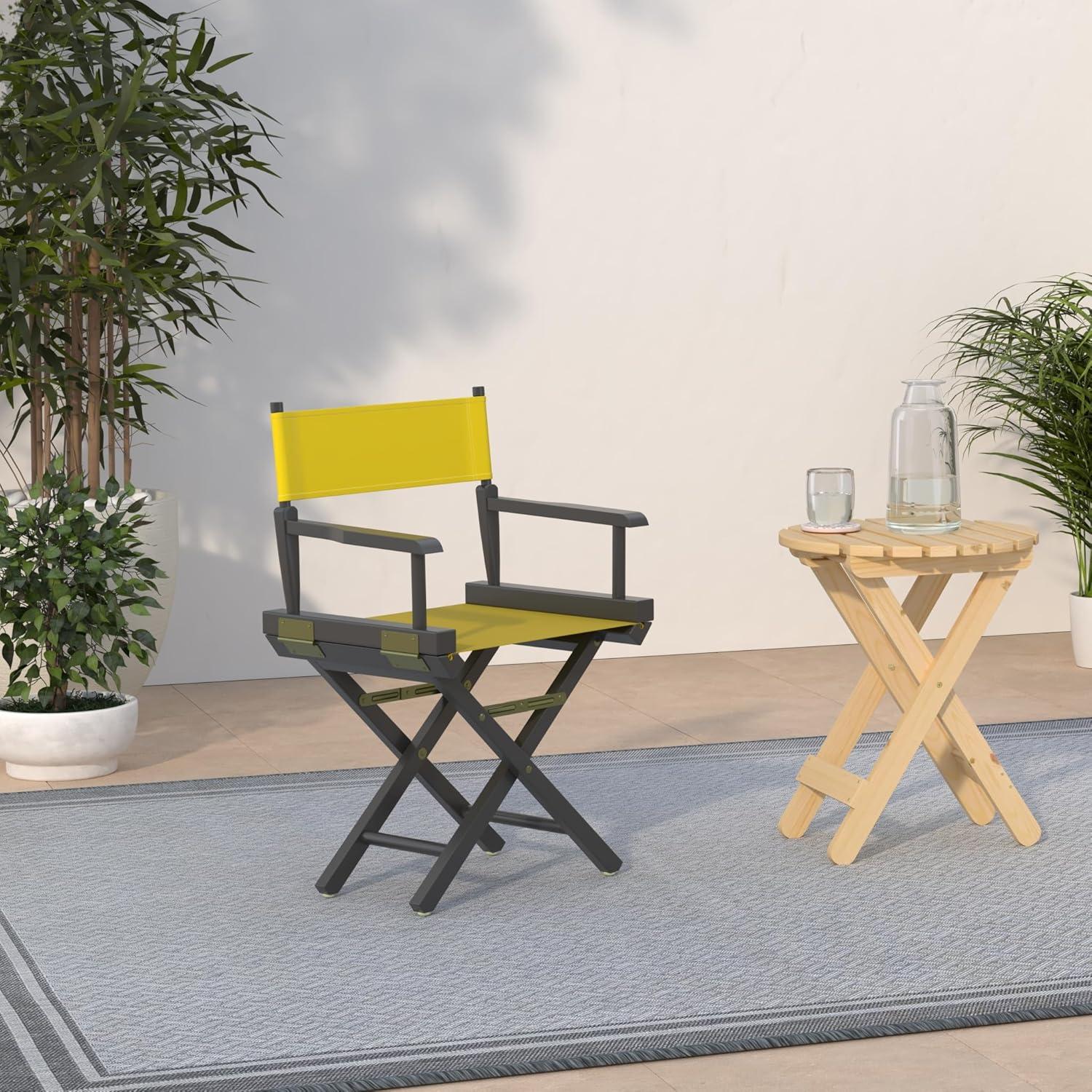 "18" Director's Chair Black Frame-Gold Canvas"