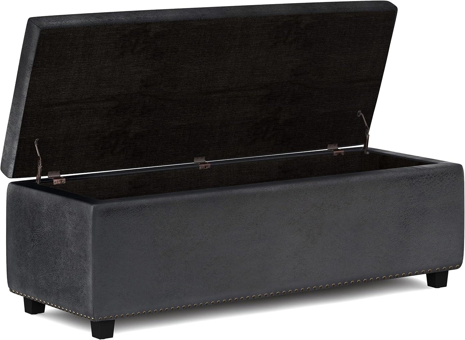 Simplihome Large Storage Ottoman Bench, Hamilton