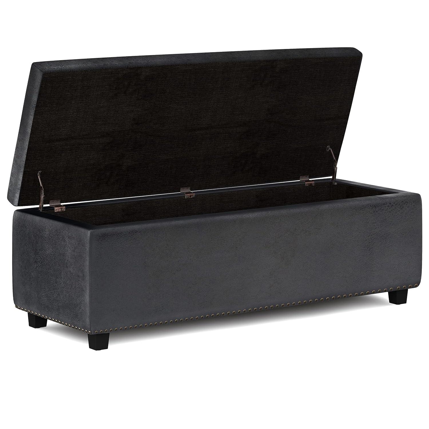 Simplihome Large Storage Ottoman Bench, Hamilton