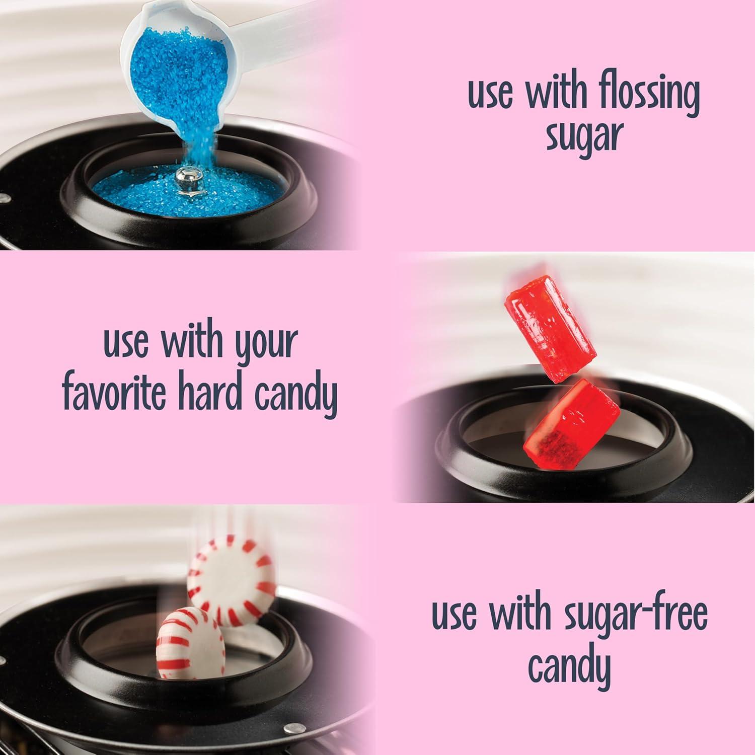 Nostalgia Nostalgia Retro Countertop Cotton Candy Machine, Includes 2 Reusable Cones & Scoop