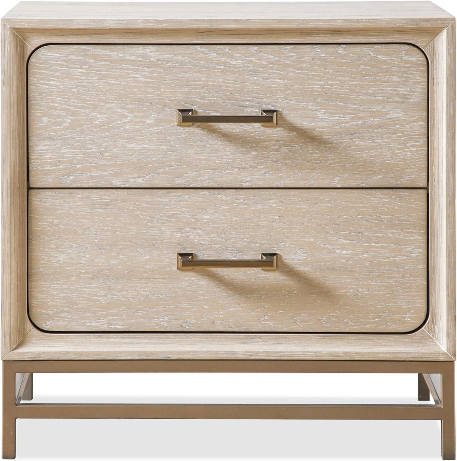 HOMES: Inside + Out 3pc Queen Neovesi Platform Bedroom Set Boho with 2 Nightstands Oak