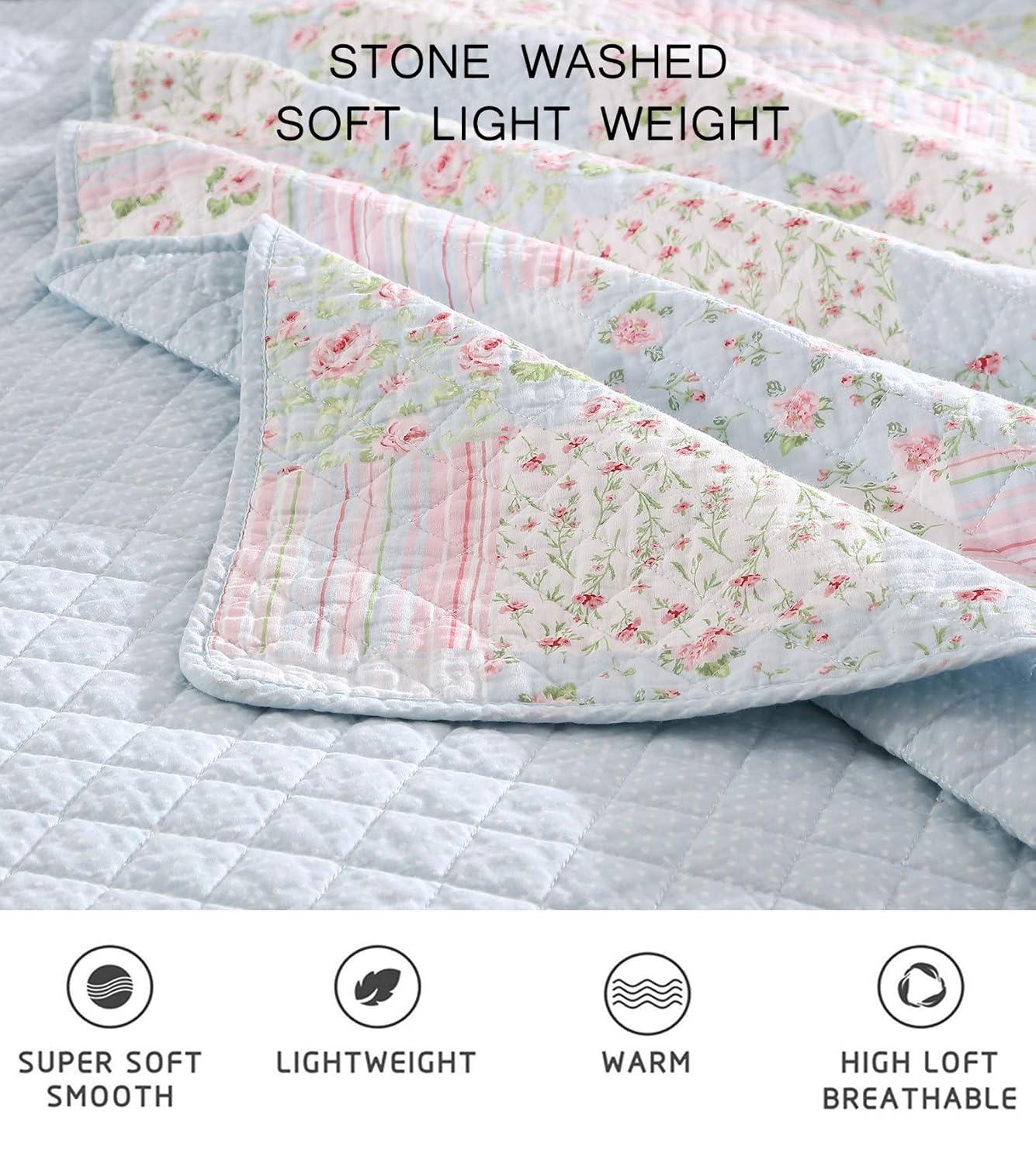 Chezmoi Collection Holly Cotton Patchwork Quilt Set