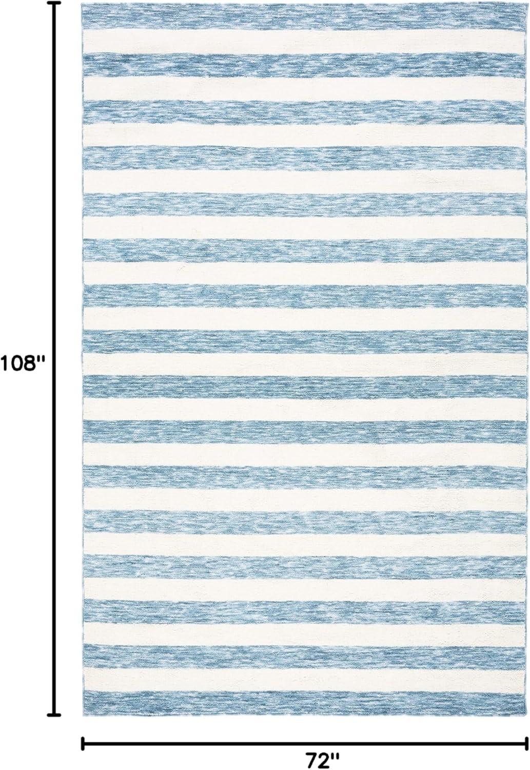 Easy Care ECR115 Power Loomed Machine Washable Indoor Area Rug - Light Blue/Ivory - 6'x9' - Safavieh