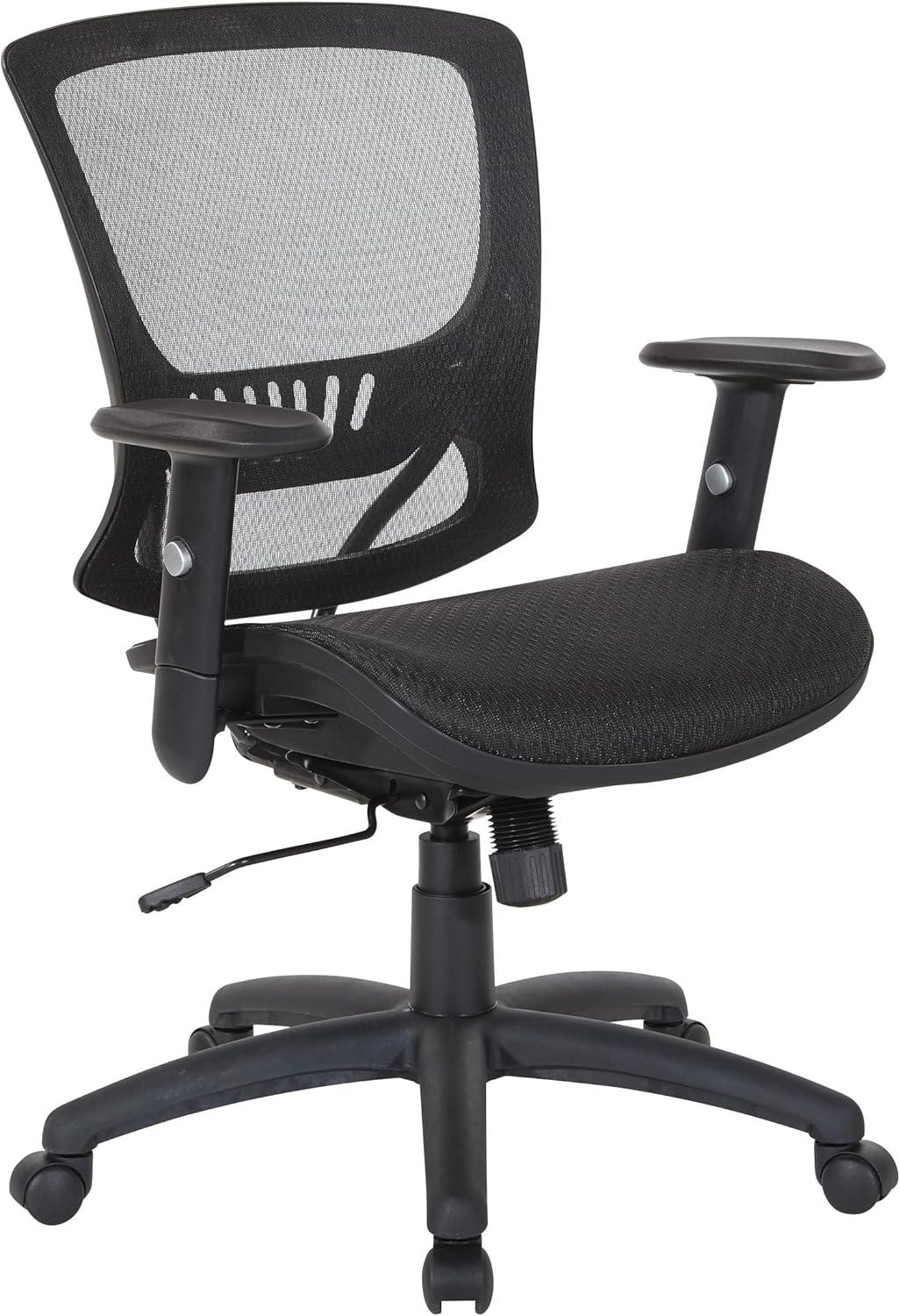 Executive Swivel Office Chair with Mesh Back in Black