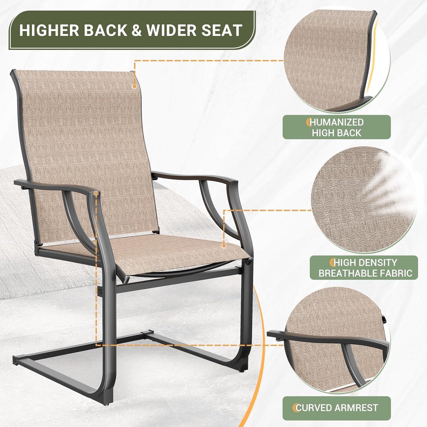 ELPOSUN 3 Piece Patio Conversation Bistro Set Outdoor Furniture Set, Porch Balcony Furniture Set,Wicker Chairs and Coffee Table Set for Patio Balcony Backyard Apartment, Grey
